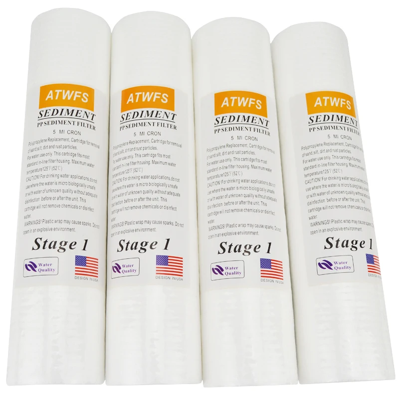 4шт.X10 &quotPPF Фильтр Очистители Воды PP Хлопоковый Фильтрэлемент фильтры для