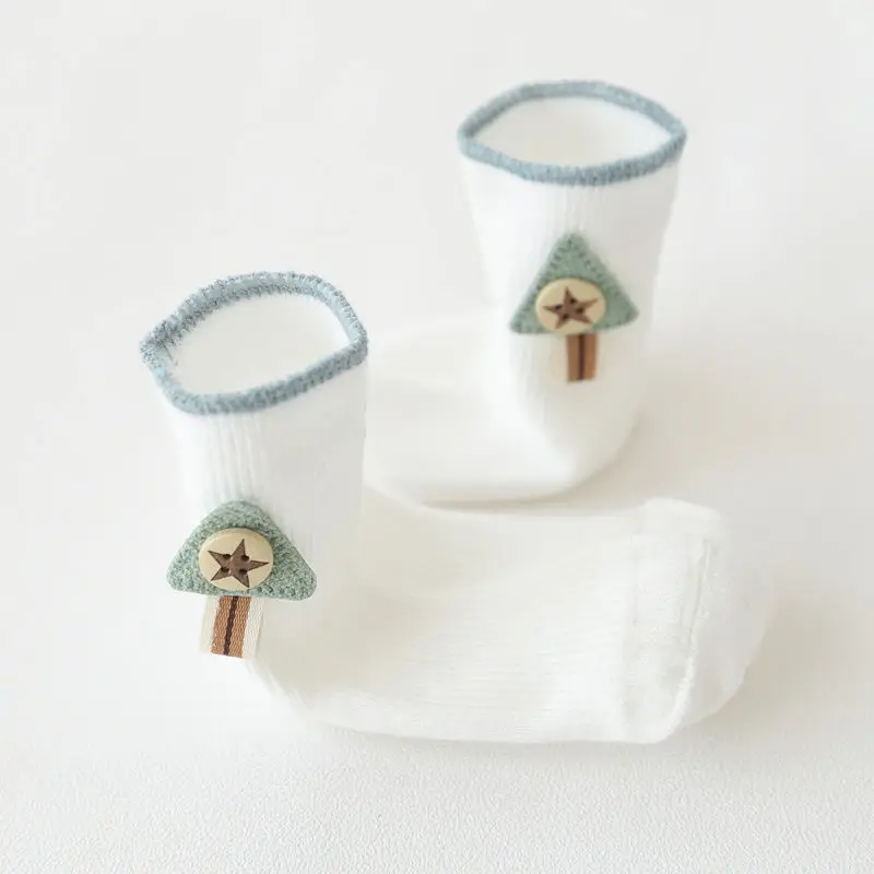 

3 Pairs/Lot Soft Cotton Autumn Baby Socks Double Needle Toddler Socks For Spring Comfortable Infant Socks With Cartoon Ornament