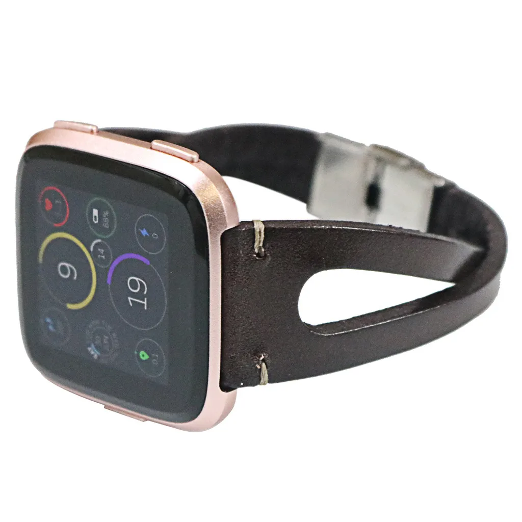Ouhaobin кожаный ремешок для Fitbit Versa/Versa Lite, сменный Браслет, Кожаный ремешок, браслет на запястье 601