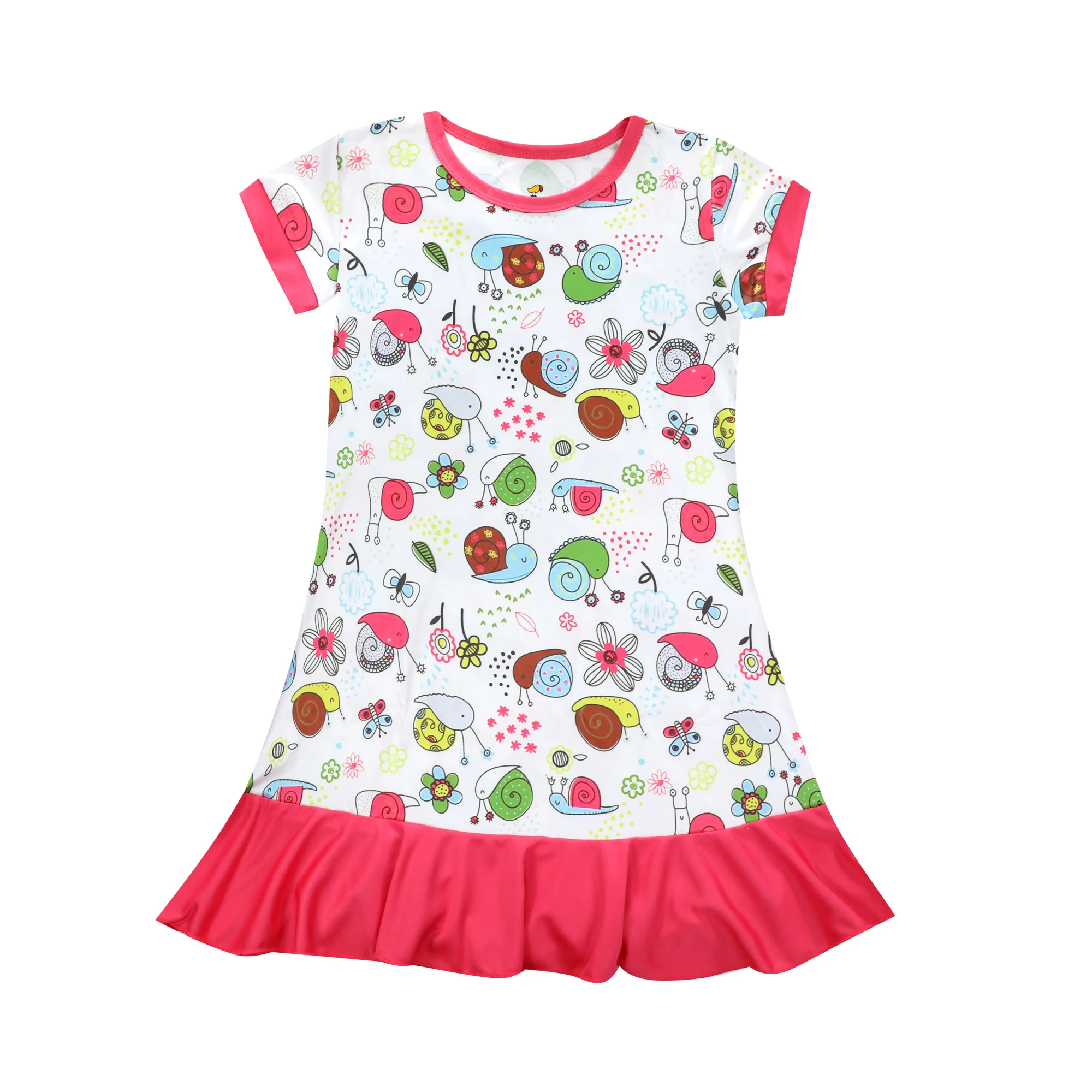 Платья для девочек модное платье с фламинго цветочный дизайн маленьких детские