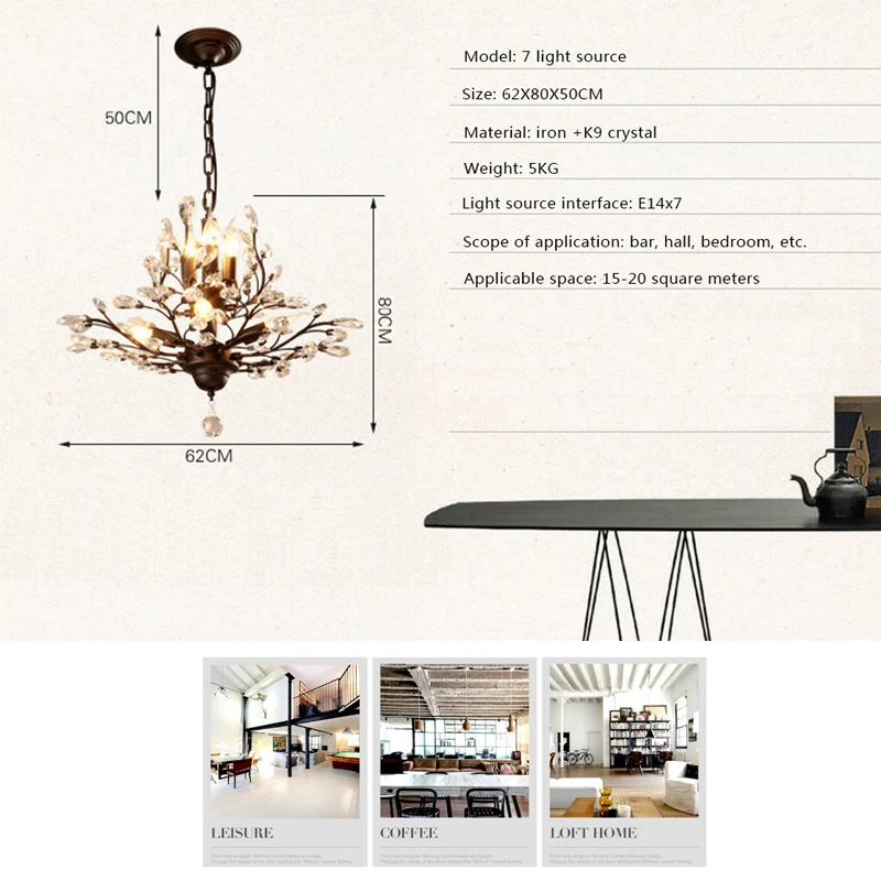 Креативная Подвесная лампа в стиле АР-деко Современная хрустальная люстра K9