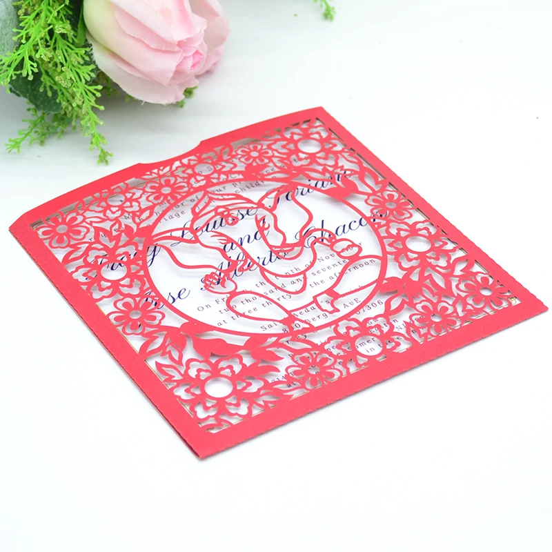 Кармашек для приглашений на церемонию открытия кармашек свадебных с лазерной