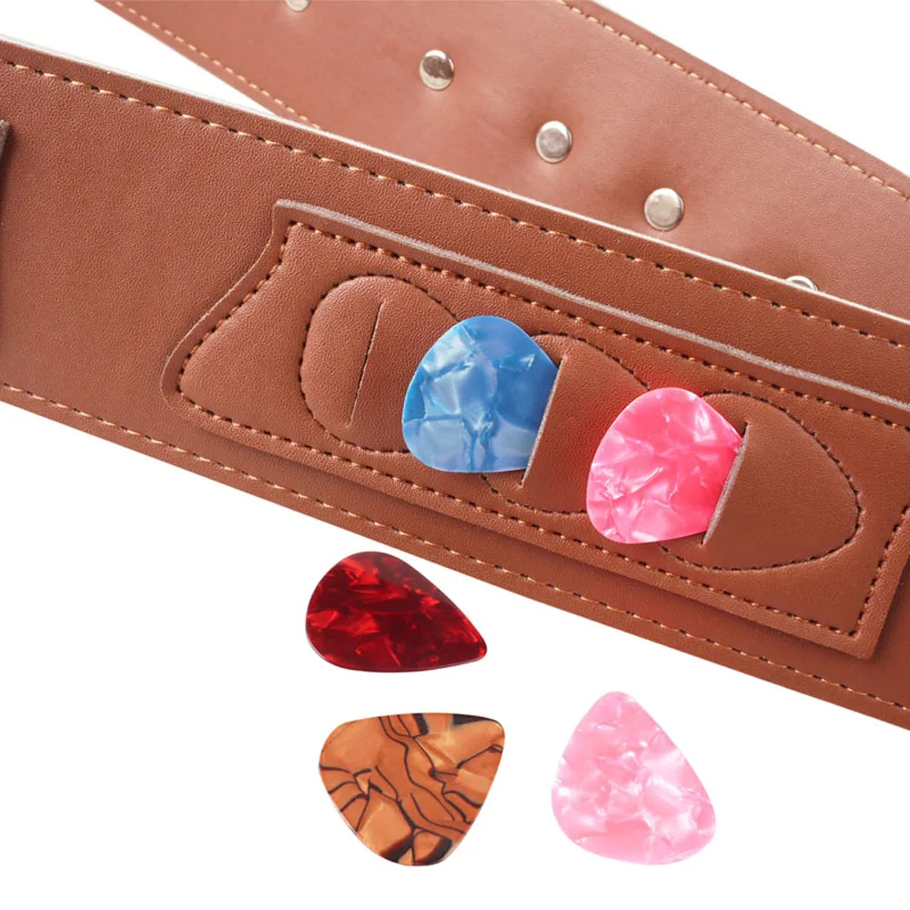 Для акустической электро и бас гитары ремень для коричневый Регулируемый