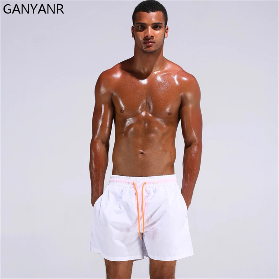 Мужские шорты для плавания GANYANR быстросохнущие пляжные шорты-бермуды серфинга