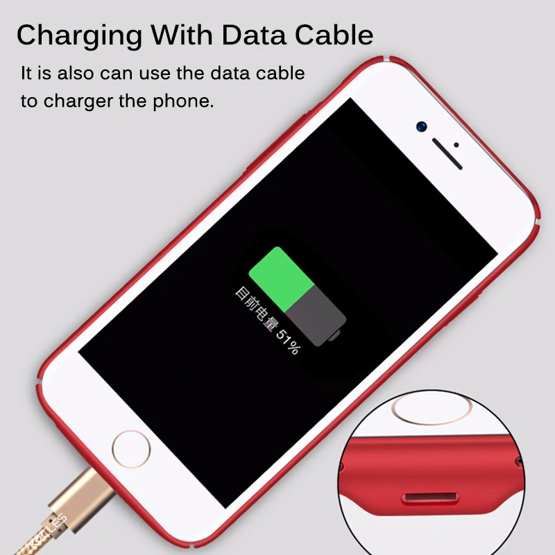 Беспроводной зарядный приемник для iPhone 6 6s 7 Plus 2 в 1 Qi беспроводное и кабельное