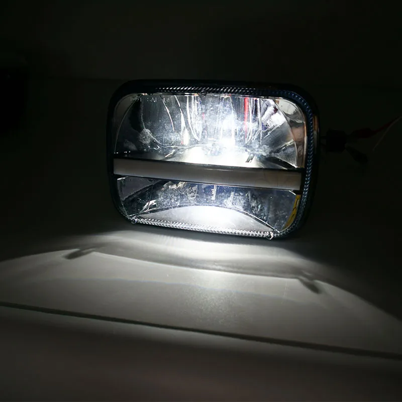 2 PCS 5X7 Inch High Low Beam DRL H4 LED Car headlight for Jeep Wrangler YJ Cherokee XJ Comanche MJ Trucks led Driving lamps | Автомобили и