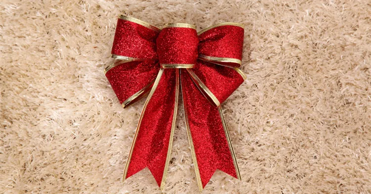 Большие Красные Серебряные Золотые Рождественские Ленты Банты Украшения Для