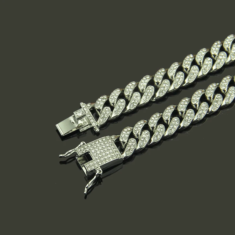 Iced Out, полностью Стразы, кантри, кубинская цепочка, ожерелье, золото, проложили CZ, шикарное ожерелье s для мужчин, хип-хоп ювелирное изделие