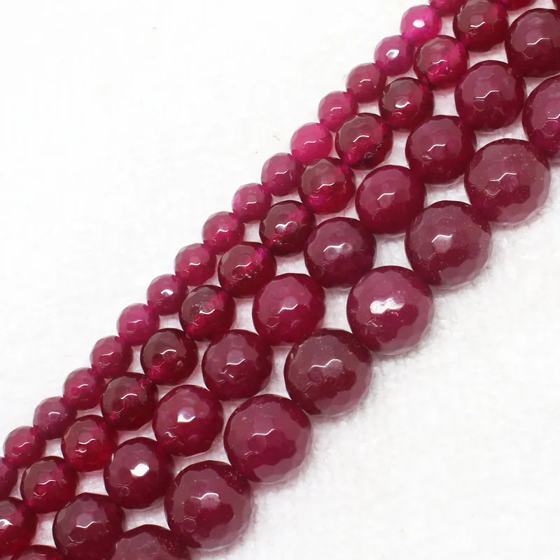 Круглые граненые бусины из нефрита сливы 6-12 мм для изготовления ювелирных