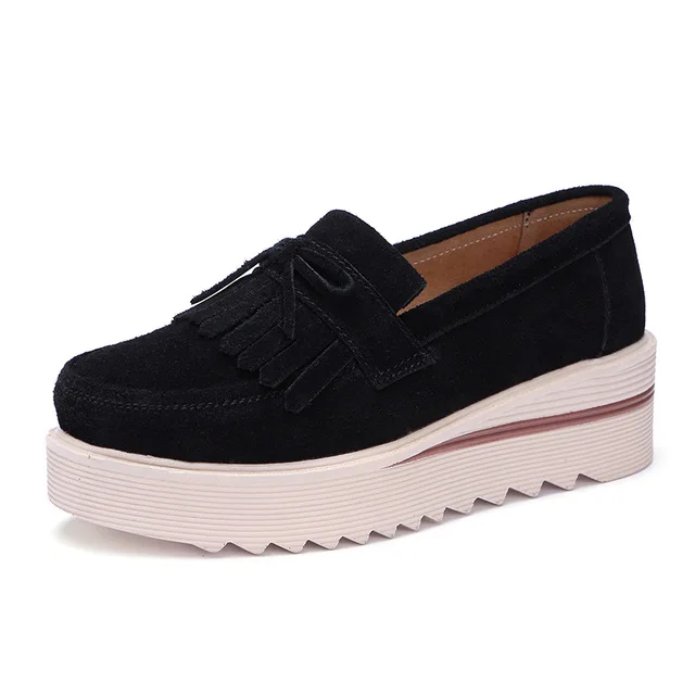 Женские лоферы на плоской подошве Cuculus замшевые с кисточками повседневная обувь