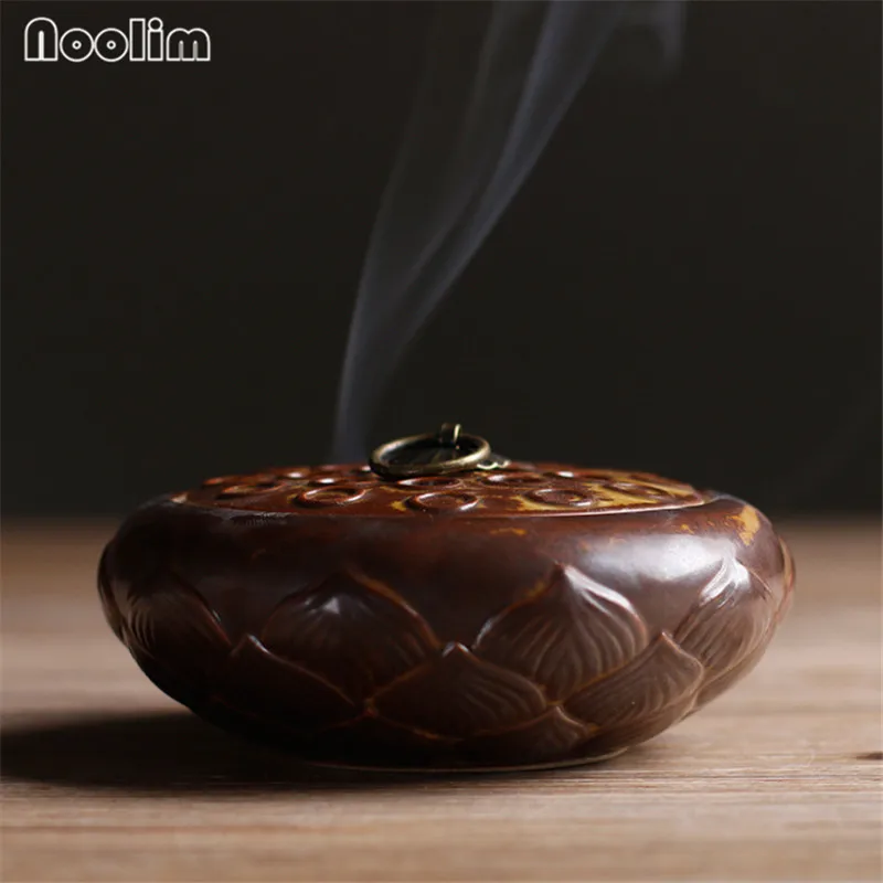 Курильница для благовоний NOOLIM античная сандаловая глина медное кольцо