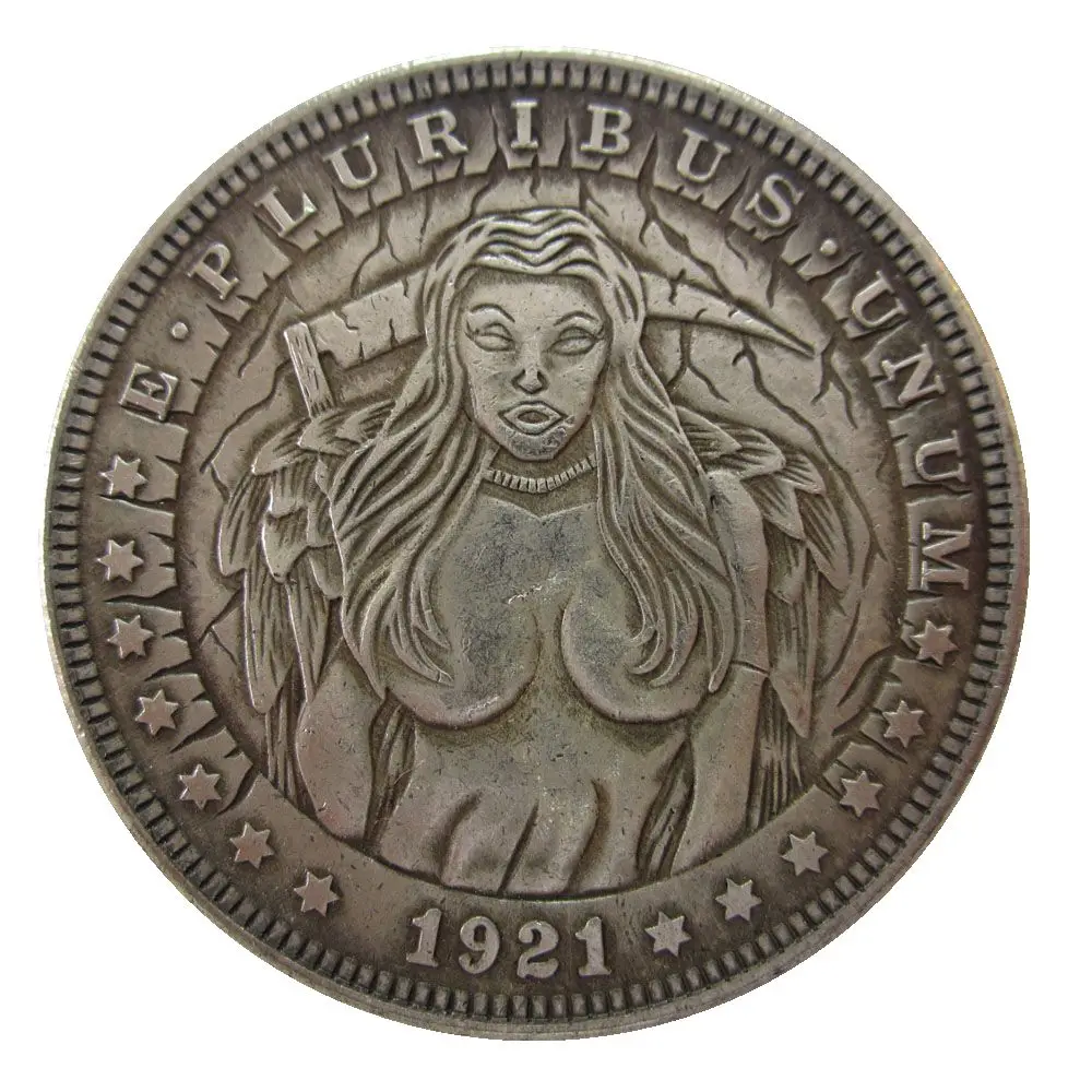 Дата 1921 США Хобо Морган доллар монеты КОПИЯ - Цвет: Hobo(5)   1921