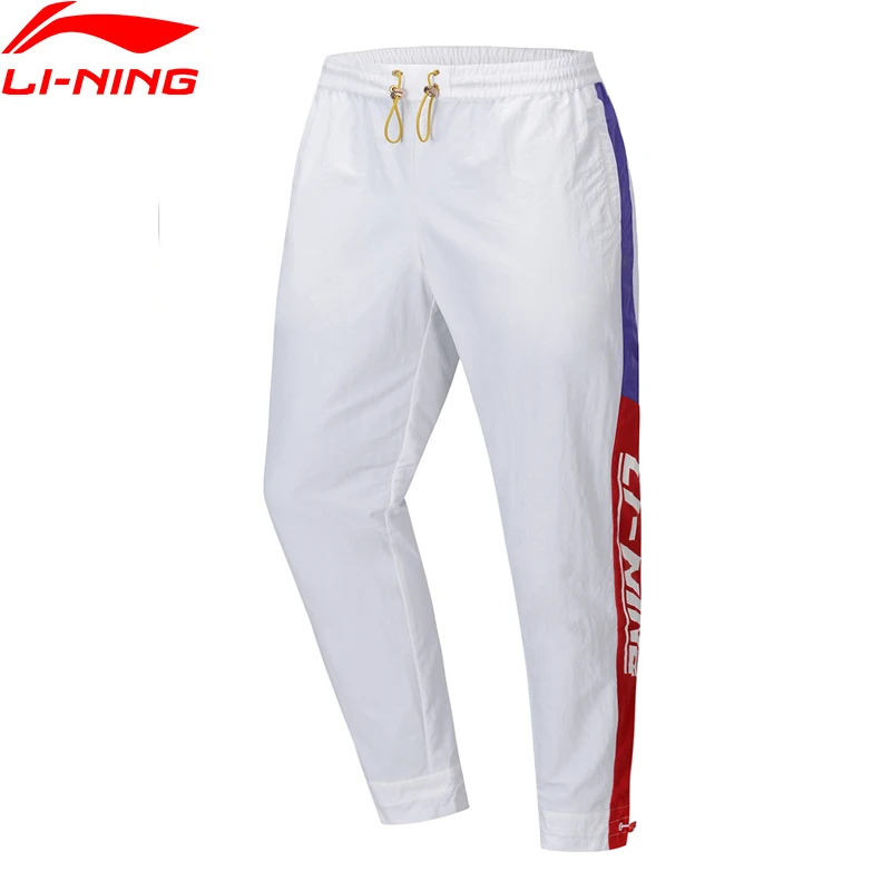 Li-Ning спортивные штаны, мужские трендовые удобные обычные подходят нейлон на водонепроницаемой смарт-Ретро подкладке спортивные брюки AYKP249 MKY524