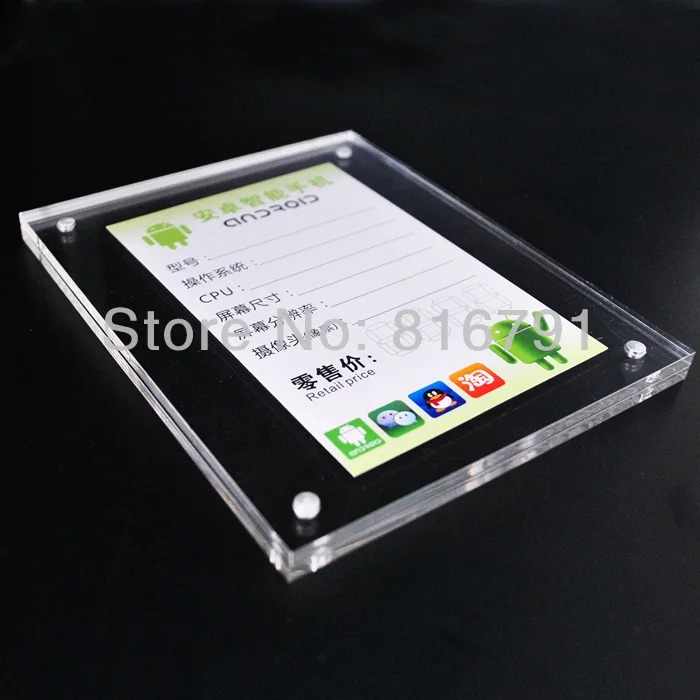 High quality Customized Size Price Tag lables big holder stand for Mobile Phone Camera MP4 tablet store or exhibition display