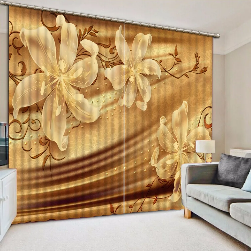 3D Curtains Customize Retro flowers curtains for living room | Дом и сад