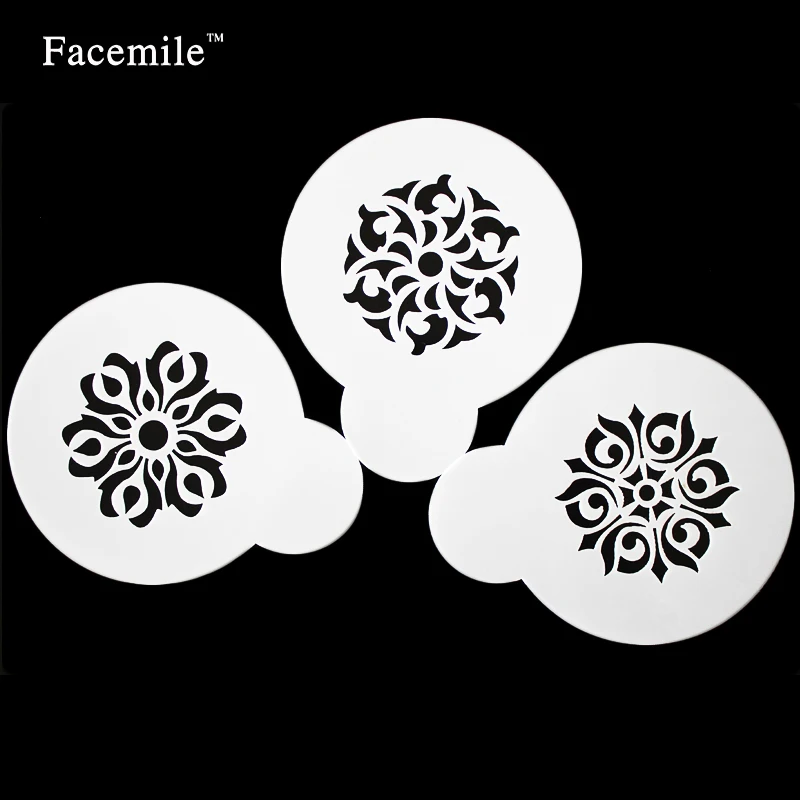 Facemile 3 шт. разные стили цветы сладкое сердце спрей трафареты торт на день рождения DIY Форма для десерта украшения хлеба инструменты 53017