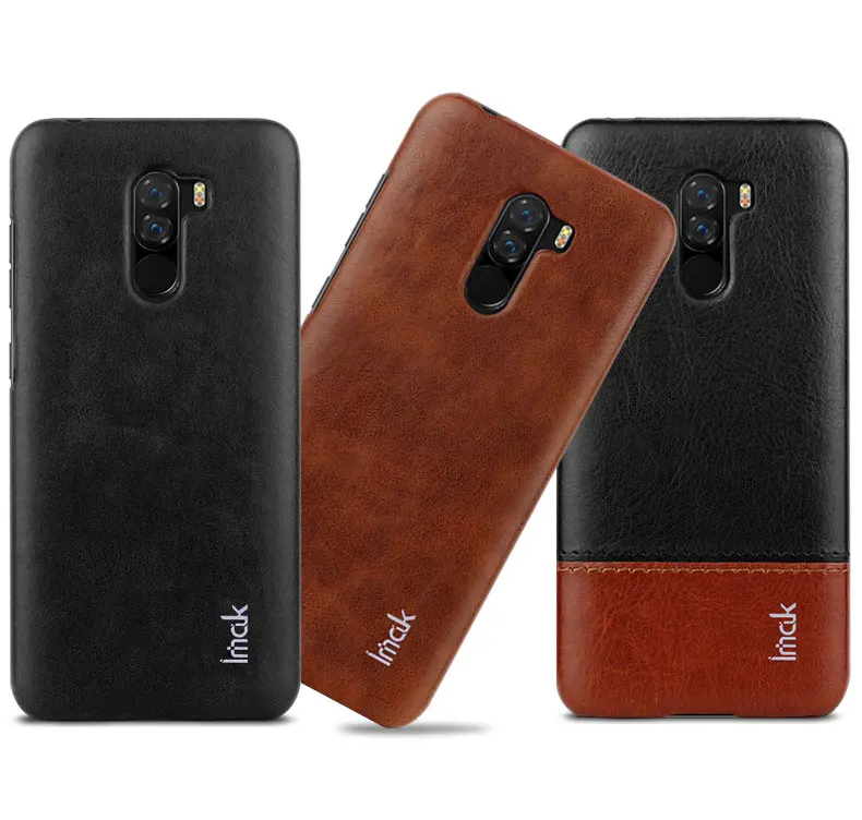 Для Xiaomi Pocophone F1 чехол IMAK Винтажный чехол из искусственной кожи PC жесткий чехол для Xiaomi Pocophone F1 6,18''