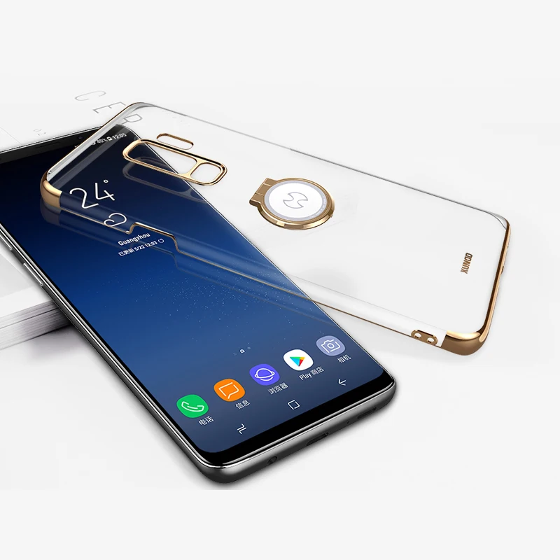 Роскошный Жесткий прозрачный чехол из поликарбоната Xundd для samsung galaxy s9 s9 plus с металлическое кольцо-держатель чехол для s9 s9+ чехол Mooi Hoesjes