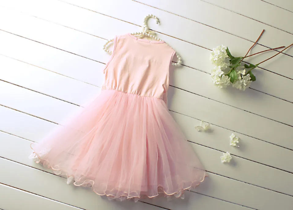 Cutestyles Summer Girl Pink Cotton Dress Flower Princess Girls Dresses Children Birthday Party Outfits 3-7Y Casual GD50325 | Детская