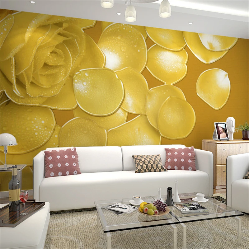3D стерео росписи бесшовные лепестки роз ТВ фон обои для гостиной спальни