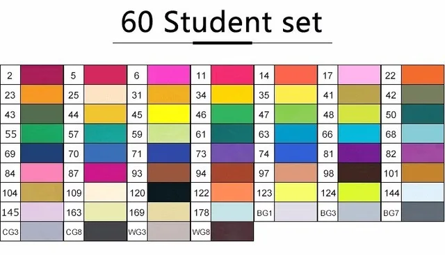 60 student set TOUCHNEW 30/40/60/80 Цвета маркер для рисования на спиртовой основе Маркеры Набор ручек для рисования манга двойной головой художественный эскиз маркер ручки для дизайна - Цвет: 60 student set