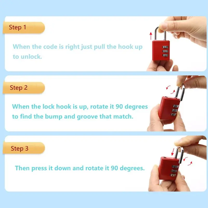 4 значный комбинированный замок безопасности Восстановленный сверхмощный