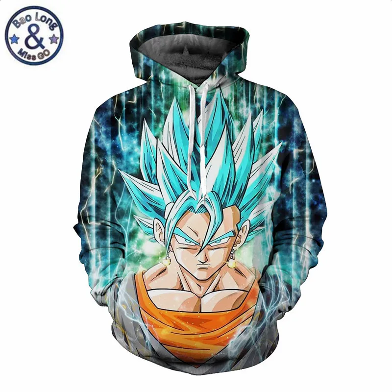 Dragon Ball Z Super Saiyan мужские толстовки с принтом и свитшоты милый аниме 3D Толстовка с капюшоном мужская верхняя одежда в стиле хип-хоп