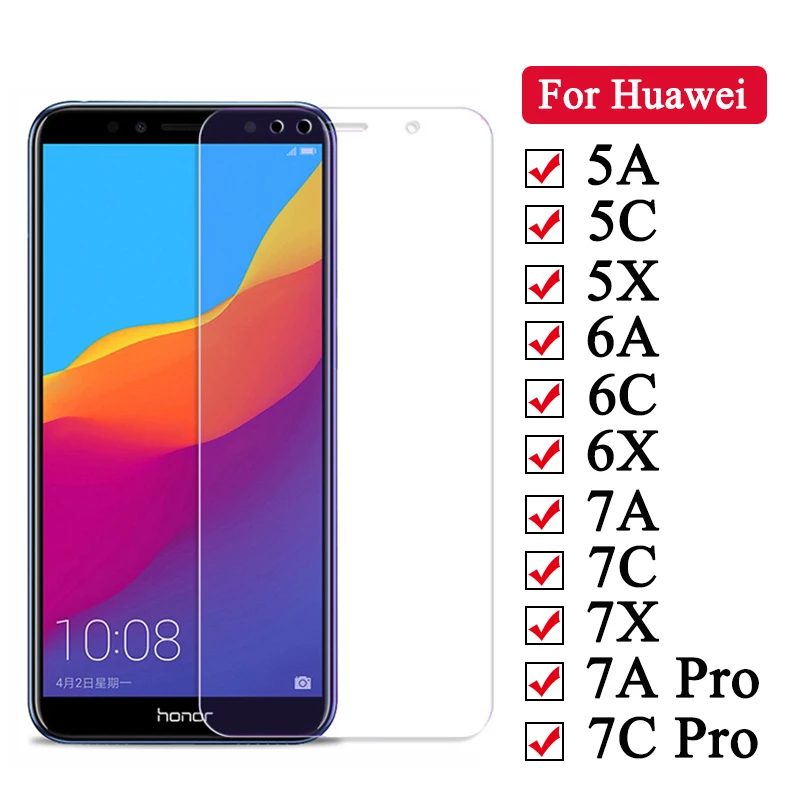 Защитный Стекло для huawei на Honor 7A 7C 7X Pro a7 c7 x7 6A 6C 6X 5A 5C 5X закаленное телефон Glas 7 6 5 C X
