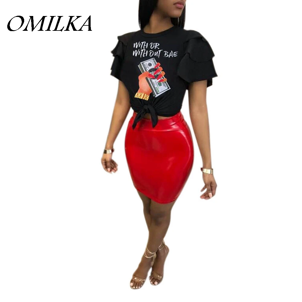 Женская футболка с коротким рукавом OMILKA черная/зеленая/Розовая/синяя