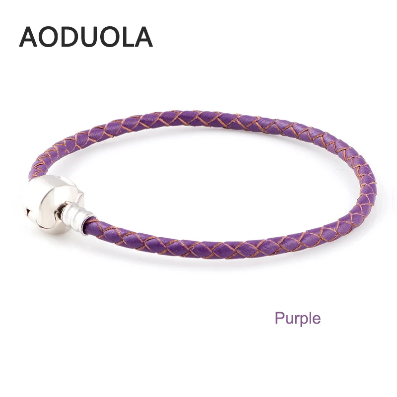 Весенние цвета натуральная кожа сделай сам браслет цепочка посеребренные зажимы