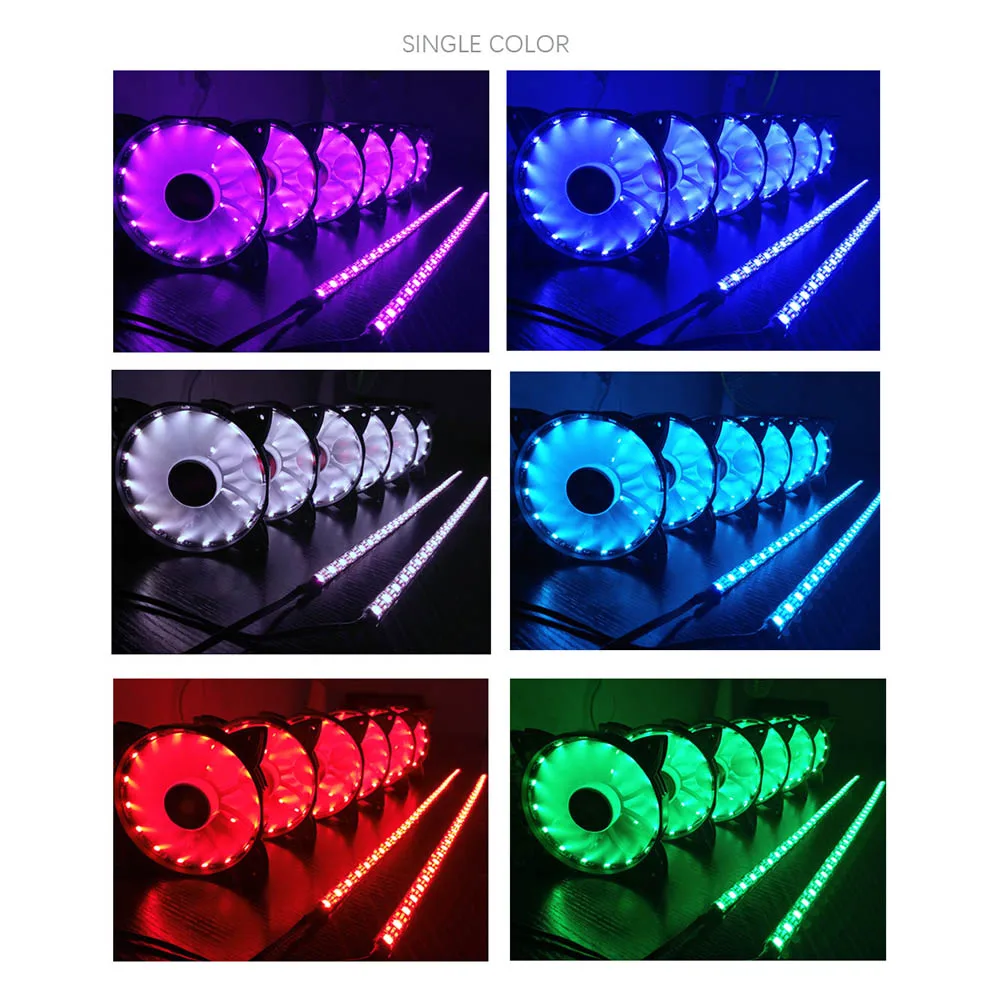 Чехол для компьютера PC охлаждающий вентилятор светильник RGB Регулируемая Противоударная лампа с пультом дистанционного управления новое поступление