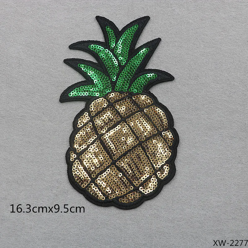 

VIPOINT embroidery sequins big pineapple patches fruits patches badges applique patches for clothing XW-156