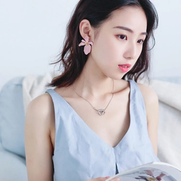 HUANZHI 2019 новые корейские милые розовые геометрические круглые треугольные
