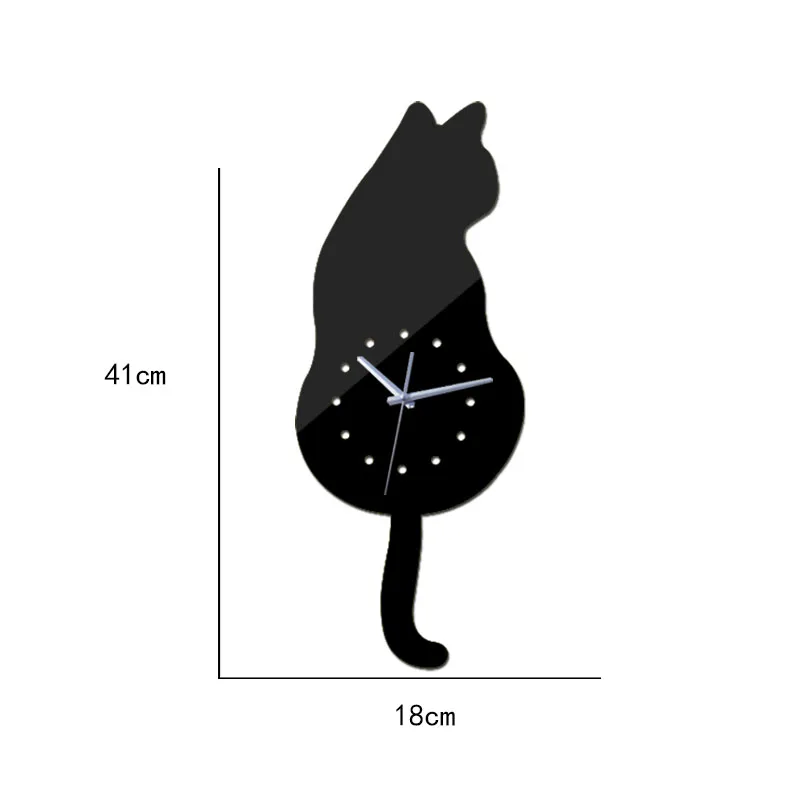 new sale diy wall clock cat quartz watch clocks acrylic mirror sticker home decoration living room still life stickers|Настенные часы| |