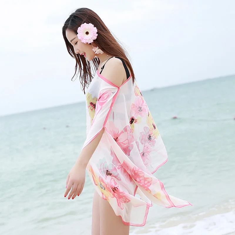 2017 Новое Лето платок пончо накидка прикрыть Большие Парео Шифон Шали Обруча пляж