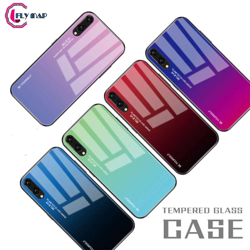 Градиент Авроры для huawei P20 Pro CLT L29 P20Pro закаленное Стекло задняя P 20 Pro CLT-L29 CLT-L09 Красочные роскошный чехол Shell