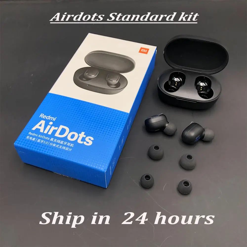 CN black only Xiaomi airdots Redmi Airdots TWS беспроводные наушники Голосовое управление Bluetooth 5,0 шумоподавление управление краном - Цвет: CN black only