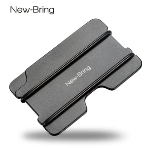 Newbring модная металлическая ID держатель кредитной карты черный карманный Box Визитные карточки бумажник с RFID Анти-главный кошелек Для мужчин