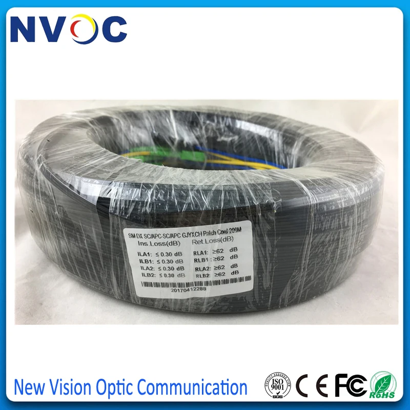 300M 4cores SM G657A1 GJYXCH SC/UPC-SC/UPC LSZH Black Jacket FTTH Fiber Optic Drop Cable Patch Cord Jumper | Мобильные телефоны и