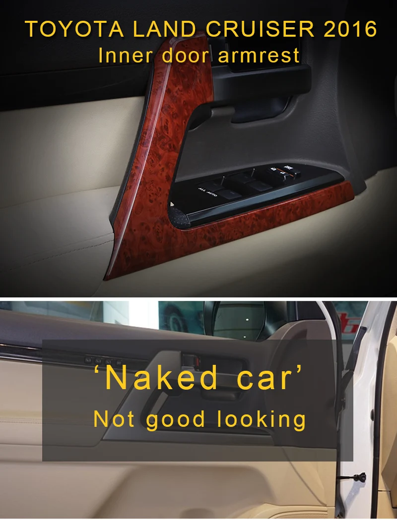 Для Toyota Land Cruiser 200- автомобильный Стайлинг Внутренняя дверь Подлокотник Накладка рамка наклейка интерьерные аксессуары