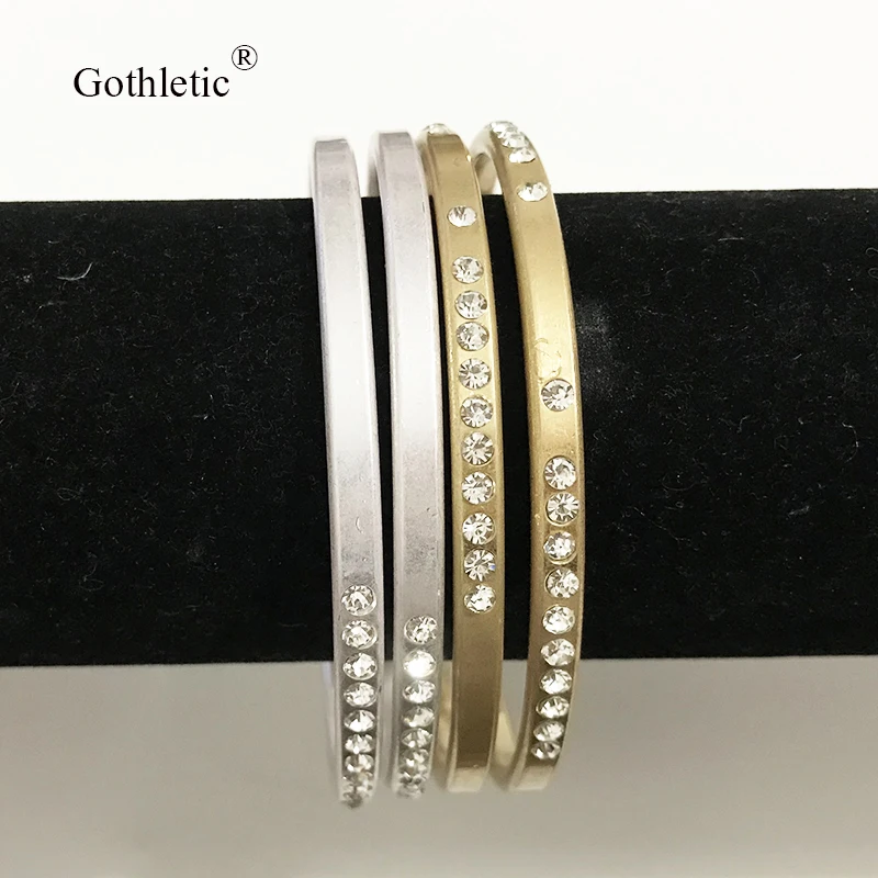 Gothletic 4/8 шт./лот матовый золотой цвет 75 мм большие металлические браслеты и браслеты многослойный браслет в индийском стиле комплект 68 мм Для женщин Модные украшения
