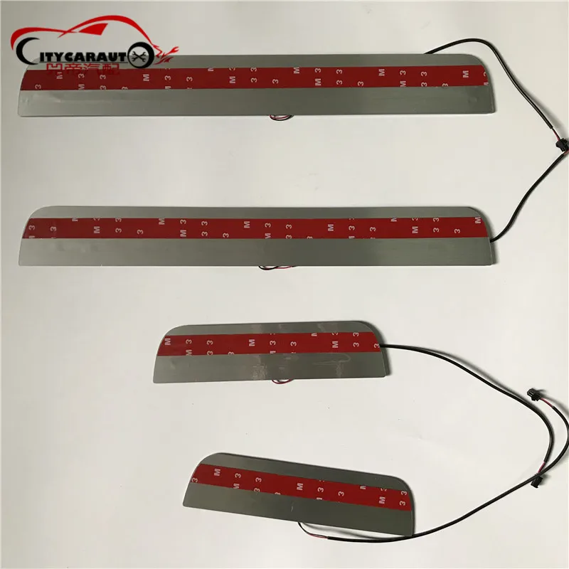 Автомобильные аксессуары светодиодный светодиодная Накладка на порог двери