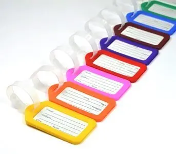 12 шт. пластиковые дорожные бирки для багажа квадратной формы разных цветов с