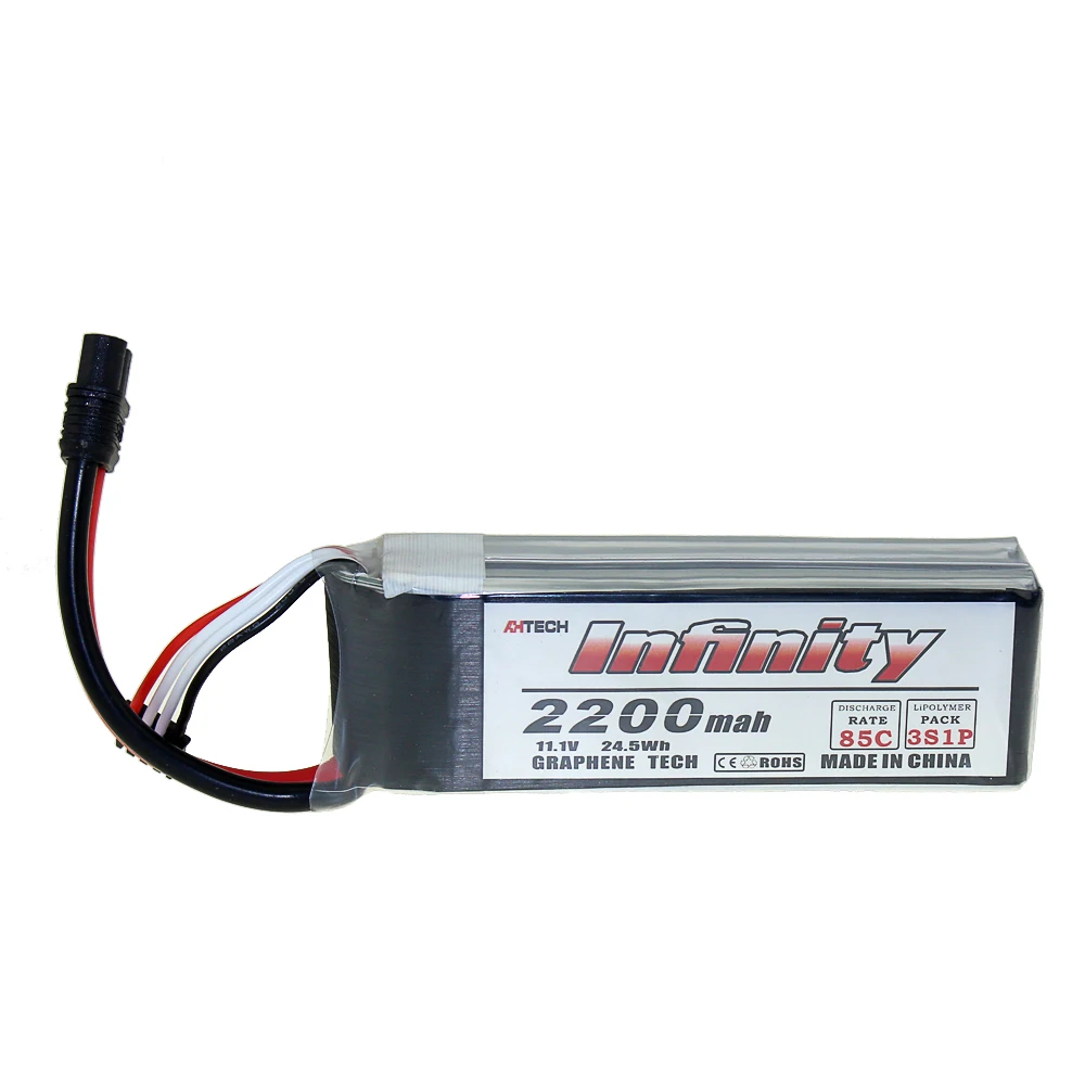 Аккумулятор Infinity 3S LiPo 2200mah 85C с разъемом SY60/XT60 Graphene Tech для радиоуправляемого квадрокоптера Дрон с перезаряжаемым аккумулятором