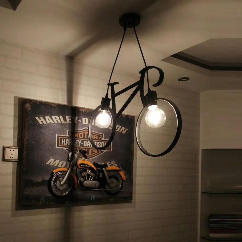 Ретро подвесные светильники черный белый мальчик мультфильм ребенка привело