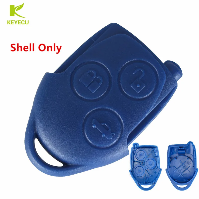 

KEYECU Replacement Blue 3 Buttons Remote Key Shell Case Cover Fob For Ford Transit 2006 2007 2008 2009 2010 2011 2012 2013 2014