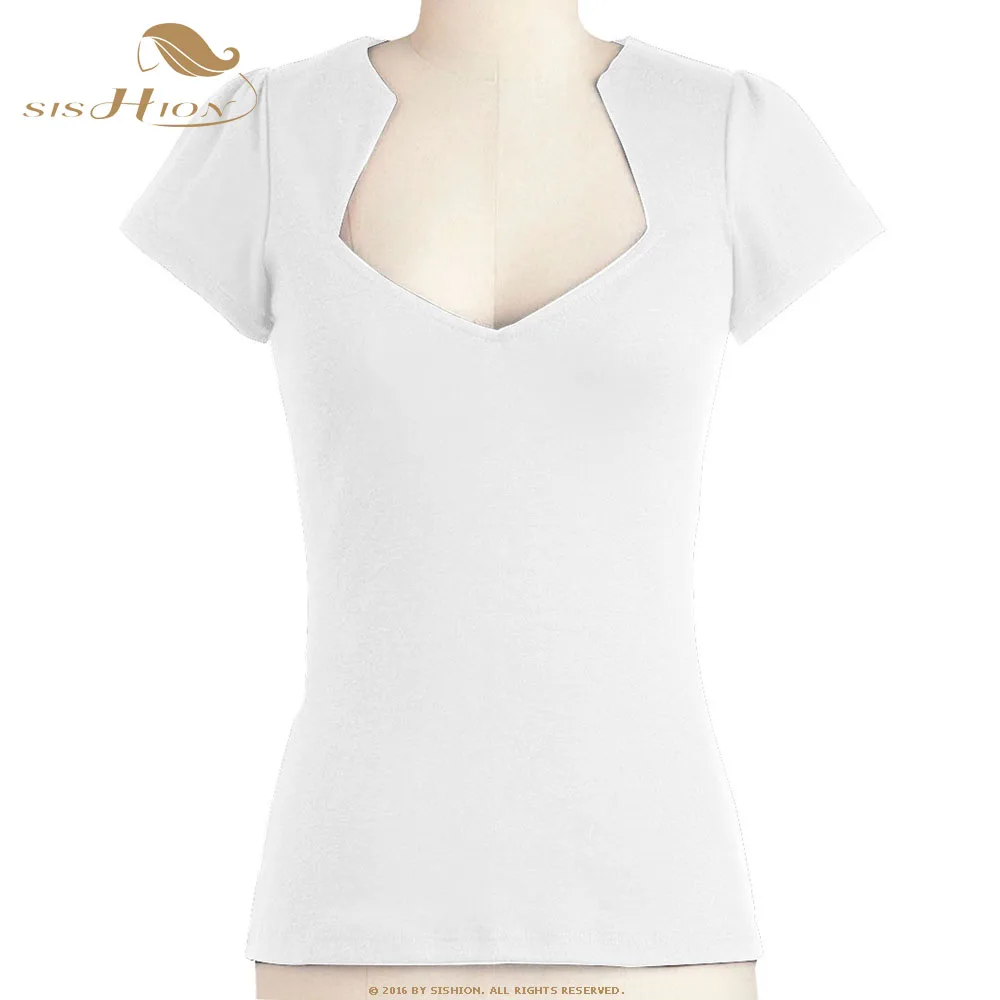 SISHION футболка Femme TS201P черного, розового и белого цвета с красной Изделие из хлопка с короткими рукавами Для женщин Винтаж футболка camisas mujer Топ