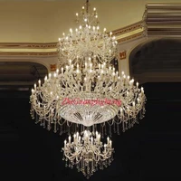 large crystal chandelier modern living room lobby hotel lamp luxury villa crystals glass for chandeliers candle lighting led