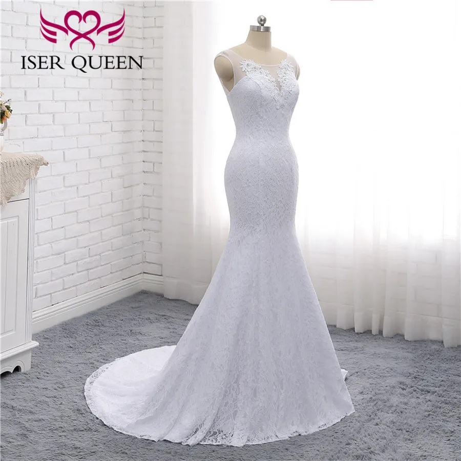 Real Photo African Lace Mermaid Wedding Dresses Pure white Vintage Bridal Dress Wedding Gown Plus Size Wedding Dress W0193
