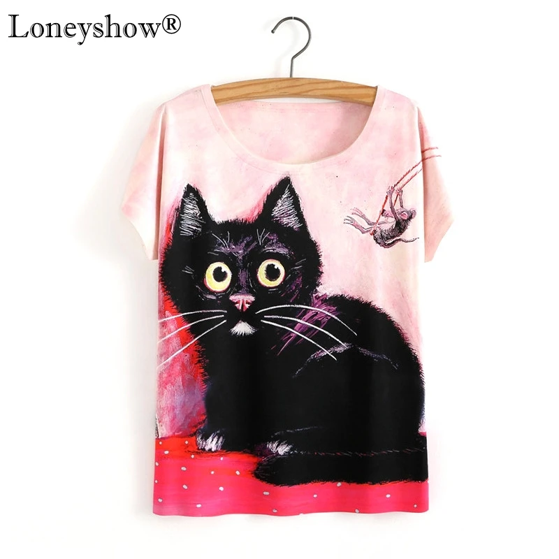 2017 Новый горячий 3D печатных милый мультфильм женские футболки с короткими